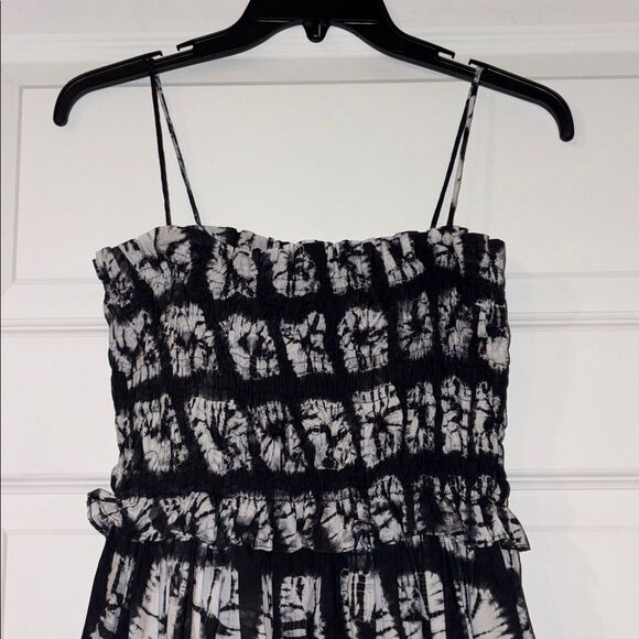 ULLA JOHNSON Akshara Hand Dyed Diamond Shibori Midi Dress - Picture 4 of 10